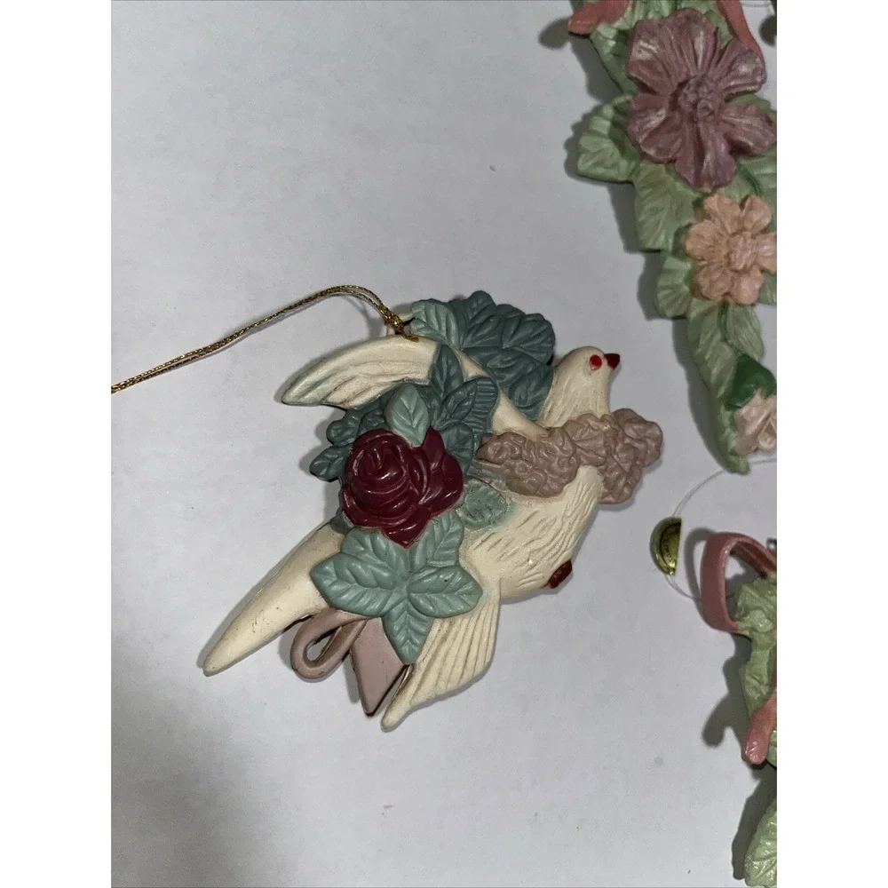 14 Homco Like‎ Christmas Ornaments/ Decor Floral , Peace Dove , Rocking Horse,